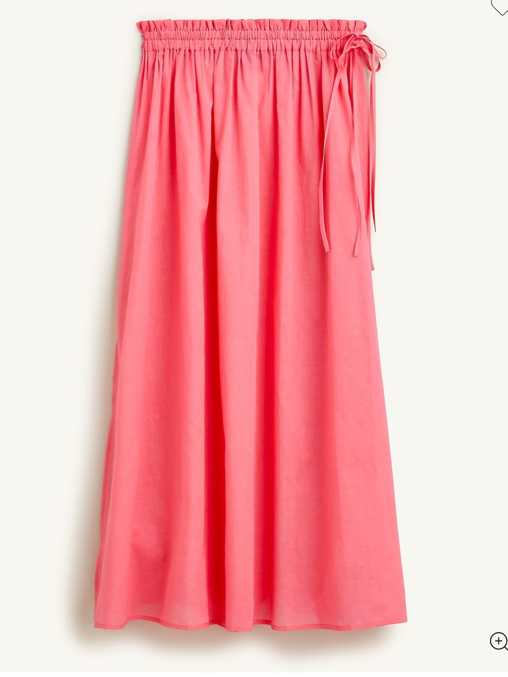 NWT J. Crew Pink Cotton Voile Side Tie Beach Skirt